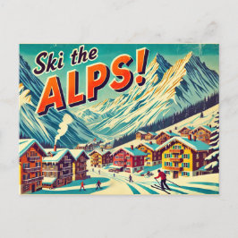 Cartão Postal Esquiar os Alpes
