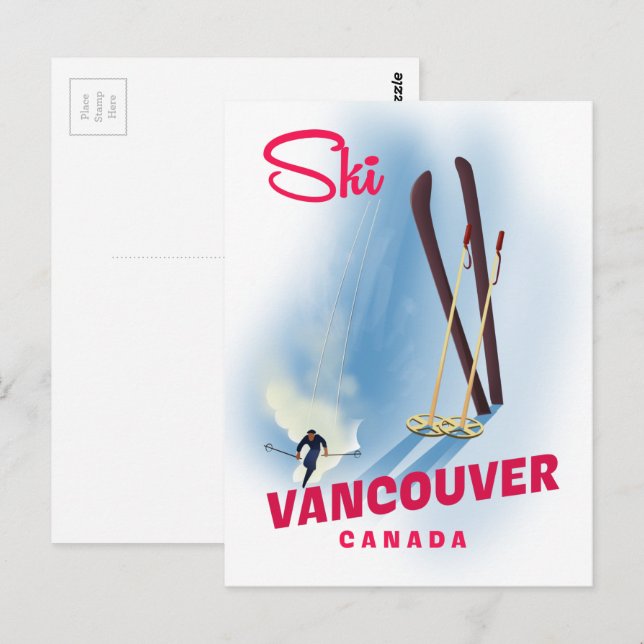 Cartão Postal Esquiar Vancouver Canadá (Frente/Verso)