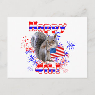 Cartão Postal Esquilo 4 de julho