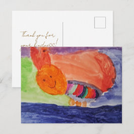 Cartão Postal Esquilo Arco-íris — Arte Infantil Fofa Obrigado