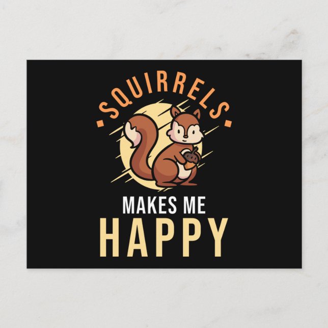 Cartão Postal Esquilo Dizendo Engraçado (Frente)