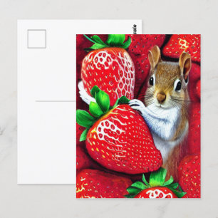 Cartão Postal  Esquilo no Céu de Morango 