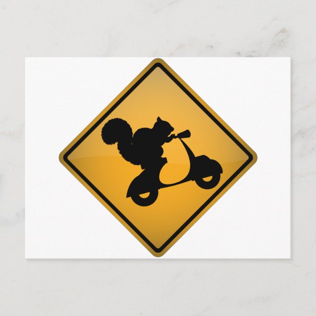 Cartão Postal Esquilo no Patinete (Frente)