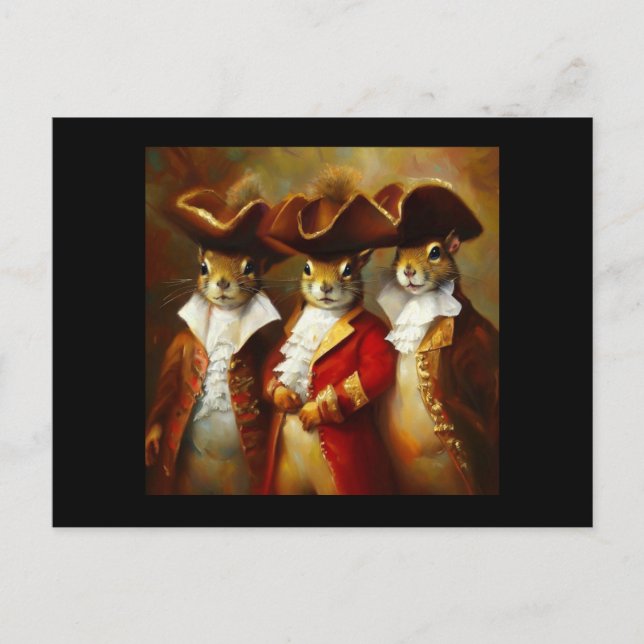 Cartão Postal Esquilos Três Mosqueteiros (Frente)