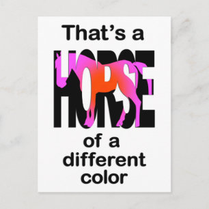 Cartão Postal Essa é uma Impressão de Cavalo de Cor Diferente