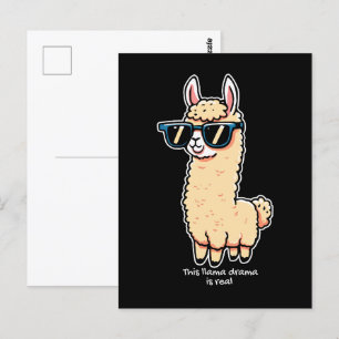 Cartão Postal Esse Drama de Llama É Real pose extravagante com ó
