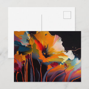 Cartão Postal Essência do Jardim – Expressão Floral Abstrata