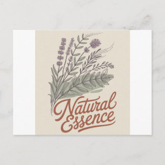 Cartão Postal Essência Natural Vintage Botânico Flor Silvestre