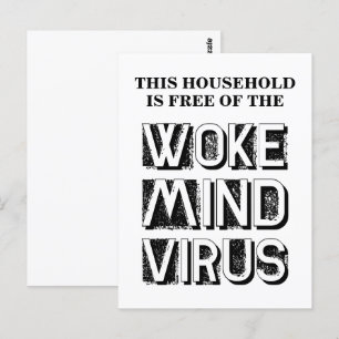 Cartão Postal Esta Casa está Livre do Vírus da Mente Woke Person