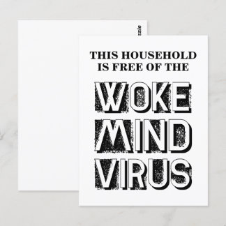 Cartão Postal Esta Casa está Livre do Vírus da Mente Woke Person