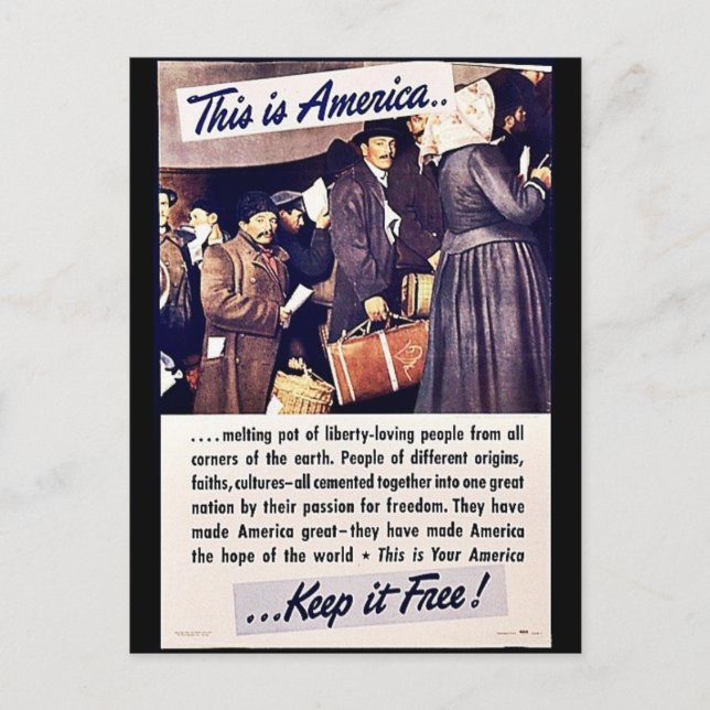 Cartão Postal Esta É A América Mantenha-A Livre! (Frente)