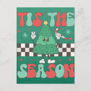 Cartão Postal Esta É A Época De Natal Groovy Retro Xmas