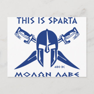 Cartão Postal Esta é Sparta - Molon Lave - Azul