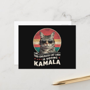 Cartão Postal Esta Senhora de Gato Infantil Está Votando Kamala