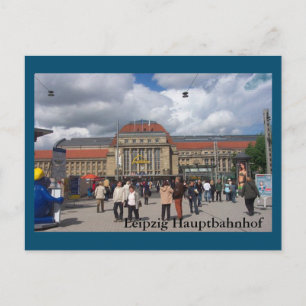 Cartão Postal Estação Central de Leipzig