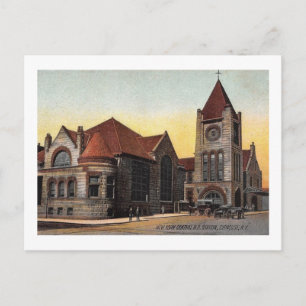 Cartão Postal Estação Central de NY, Syracuse, New York Vintage