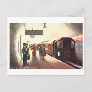 Cartão Postal Estação Central Tube Vintage (Londres)