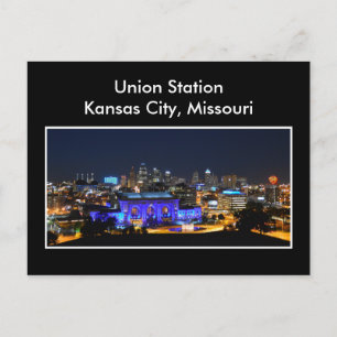 Cartão Postal Estação da União de Kansas em Azul
