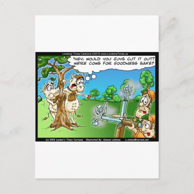 Cartão Postal Estação de Caça de Vaca Camisetas Engraçadas Cartõ (Frente)