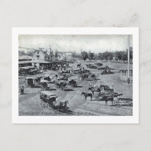 Cartão Postal Estação de Comboio, Asbury Park, New Jersey Vintag