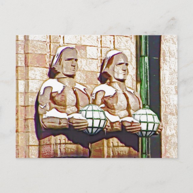 Cartão Postal Estação de comboio central, Helsínquia (Frente)