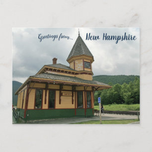Cartão Postal Estação de Comboio de Notch Crawford em New Hampsh