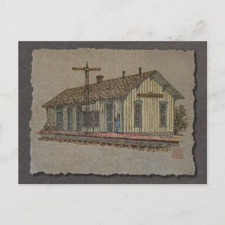 Cartão Postal Estação de Comboio de Pequena Cidade