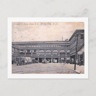 Cartão Postal Estação de Comboio & Ferry, Jersey City NJ 1906 Vi