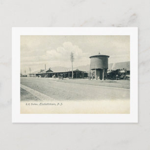Cartão Postal Estação de Comboio Hackettstown NJ 1906 Vintage