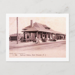 Cartão Postal Estação de Comboio, Point Pleasant, New Jersey Vin