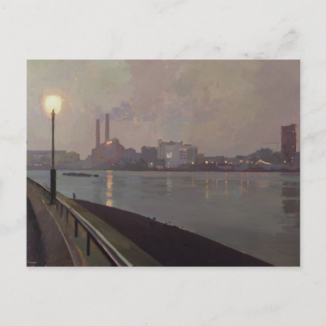 Cartão Postal Estação de energia Chelsea por Noite (Frente)