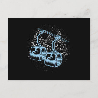 Cartão Postal Estação de Esqui Winter Sports Mountain Skier Gift