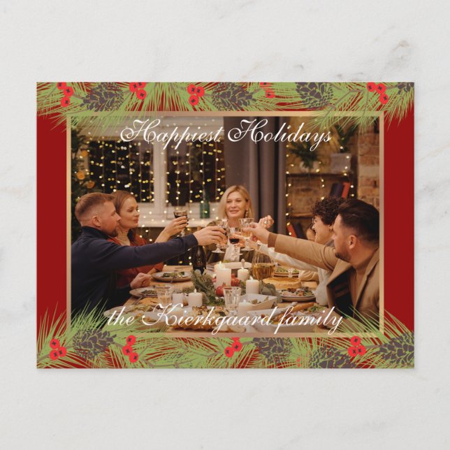 Cartão Postal Estação de Feriado de Natal Mais Clássico e Clássi (Frente)