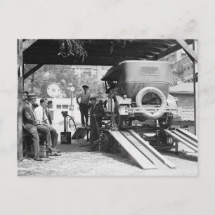 Cartão Postal Estação de Serviço de Automóveis, 1924. Foto Antig