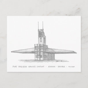Cartão Postal Estação de Serviço Fiat Tagliero, Asmara, Eritreia