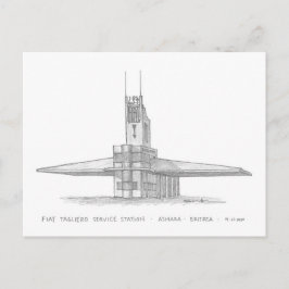 Cartão Postal Estação de Serviço Fiat Tagliero, Asmara, Eritreia