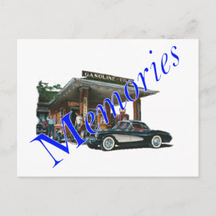 Cartão Postal Estação de serviço Vintage 1950s