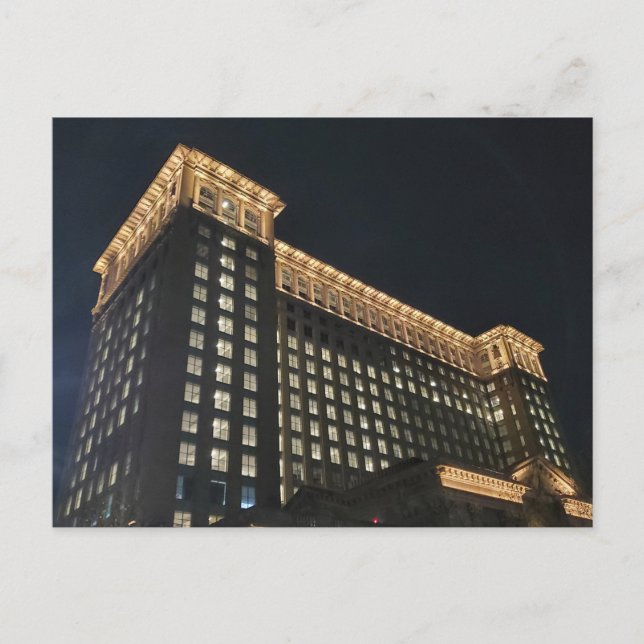 Cartão Postal Estação de trem de Detroit (Frente)