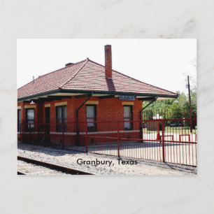 Cartão Postal Estação de trem de Granbury RR, Granbury, Texas
