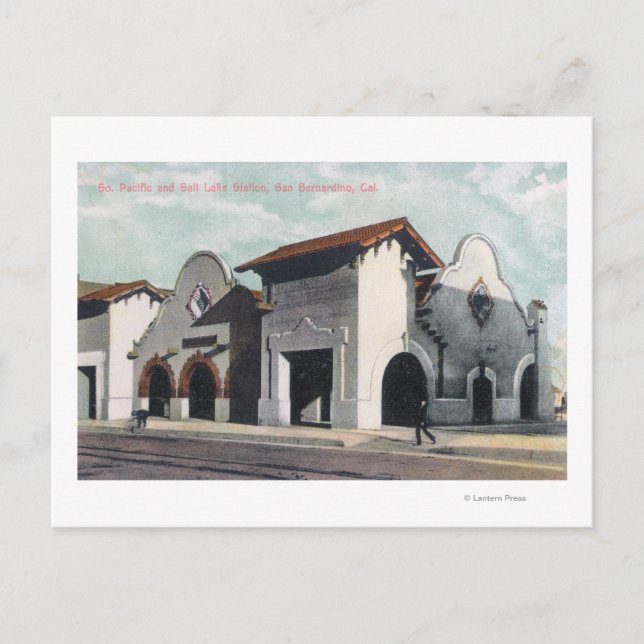 Cartão Postal Estação do Pacífico Sul e do Lago de Salt (Frente)