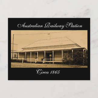 Cartão Postal Estação Ferroviária Australiana de cerca de 1865-P