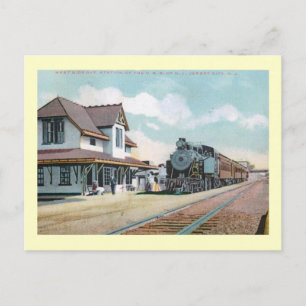 Cartão Postal Estação ferroviária de 1909, Jersey City, Nova Jer
