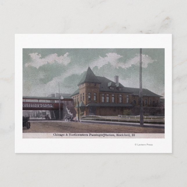 Cartão Postal Estação Ferroviária de Chicago e Northwestern (Frente)