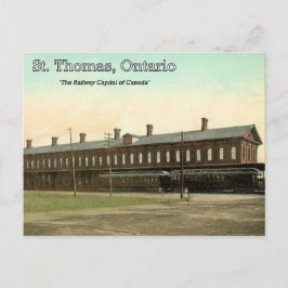 Cartão Postal Estação Ferroviária de St. Thomas, Ontário - MC c.