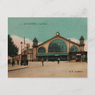 Cartão Postal Estação Ferroviária Le Havre Photochrom França