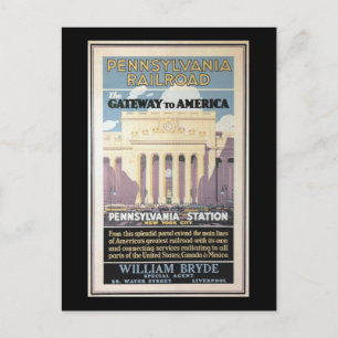 Cartão Postal Estação Penn,Gateway To America 1929