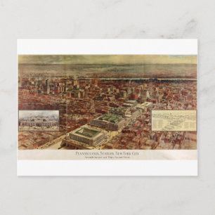 Cartão Postal Estação Pennsylvania Nova York em 1910