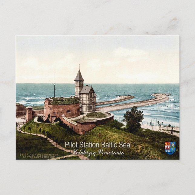Cartão Postal Estação Piloto de Kołobrwet Polônia Mar Báltico (Frente)