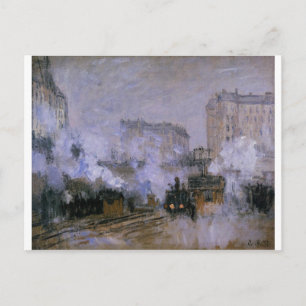 Cartão Postal Estação santo-Lazare, chegada de um trem por Claud