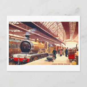 Cartão Postal Estação Vintage London Bridge na Inglaterra